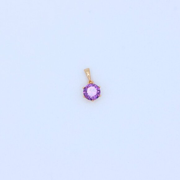 "Radiant Purple Round Pendant with Gold Plating for Elegant Style, XPPT1672 - Picture 9 of 13